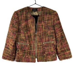 NWT David Meister Women's Multicolor Classic Business Tweed Blazer Jacket Size 8